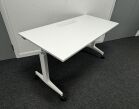 Flip Top Tables 1400 x 700 White Top on White Frame with Cable Data Port - Image 3