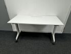 Flip Top Tables 1400 x 700 White Top on White Frame with Cable Data Port - Image 4