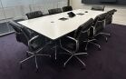 Charles Eames Vitra 2.4m x 1.1m Rectangular Classic Segmented White Table with black contoured edge - Image 2