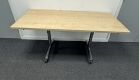 Flip Top Table 1600mm x 800mm with Maple Laminate Top on Polished Mobile Frame - Image 3