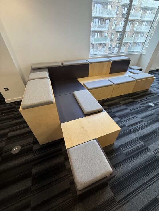 Huddlebox Cube Seating used box seating with soft cushioned seating pads by Workagile