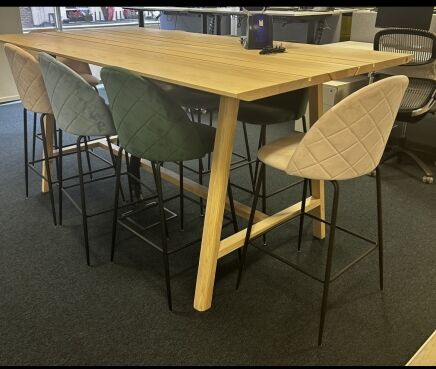 Buzzispace PicNic Meet 2.4 x 1.2 x 1.08 Hi Collaborative Table in Natural Whitewash Ash