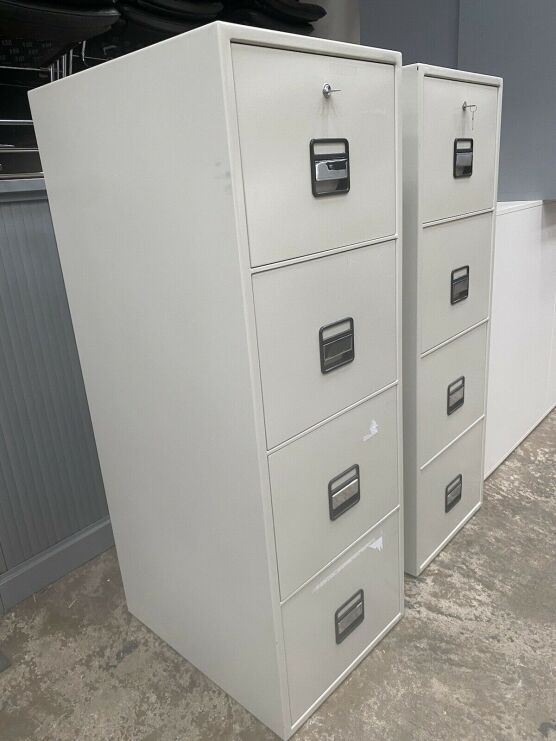 Phoenix fireproof filing cabinet -Phoenix fireproof 4 drawer filing cabinet in grey