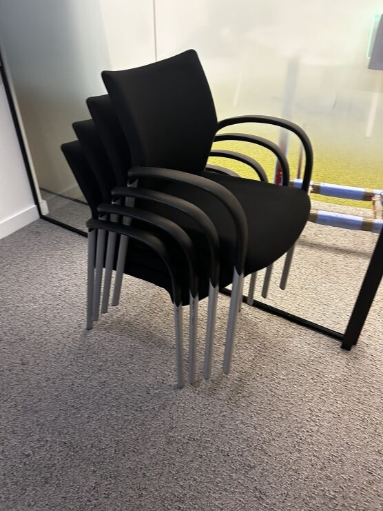Stacking Conference Chair Senator Trilipse Black Cloth On Aluminium Cantilever