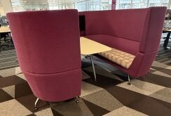 Pre-loved Orangebox Cwtch Collaborative Privacy Booth seats up to six