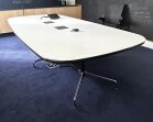 Charles Eames Vitra Segmented Conference Table White 3.0M x 1.1M & 10 Eames EA208 Soft Pad Leather Chairs - Image 2