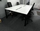 Bench Desks 1200 x 700 White on Black Frame by Techo 54 Positions - Image 2