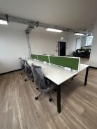 Bench Desks 1200 x 700 White on Black Frame by Techo 54 Positions - Image 5