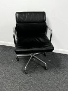 Charles Eames Vitra Segmented Conference Table White 3.0M x 1.1M & 10 Eames EA208 Soft Pad Leather Chairs - Image 4