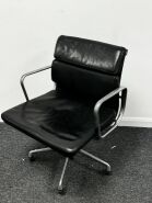 Charles Eames Vitra Segmented Conference Table White 3.0M x 1.1M & 10 Eames EA208 Soft Pad Leather Chairs - Image 5
