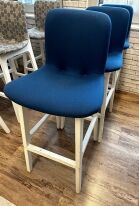 Elite Bill Hi Stool printed fabric on White Painted Ash Frame - Image 3