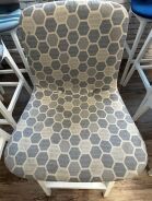 Elite Bill Hi Stool printed fabric on White Painted Ash Frame - Image 4