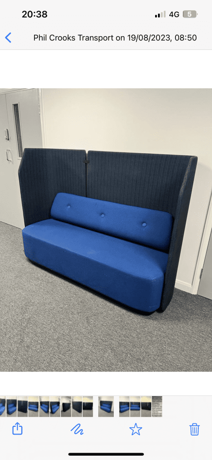 Kinnarps Field sofa 2&3 seat in midnight Check & Marino Blue