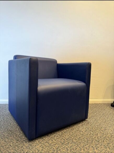 Gresham Cube Club Chair Dark Blue